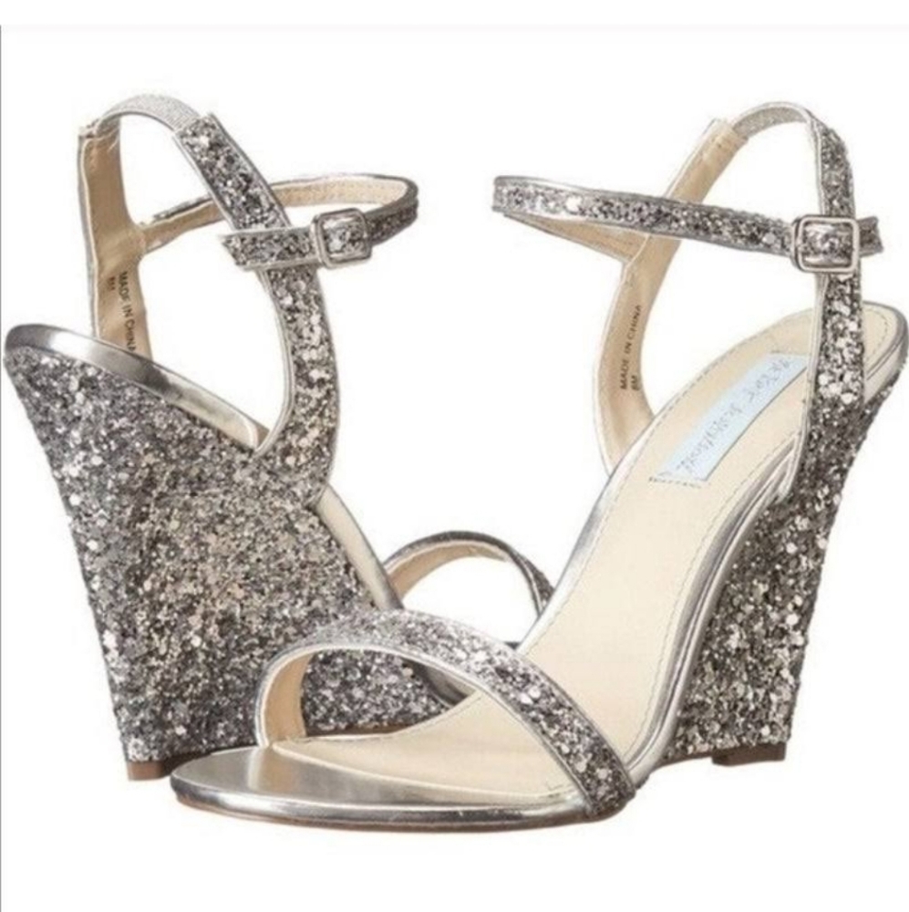 Betsy Johnson Silver Wedges